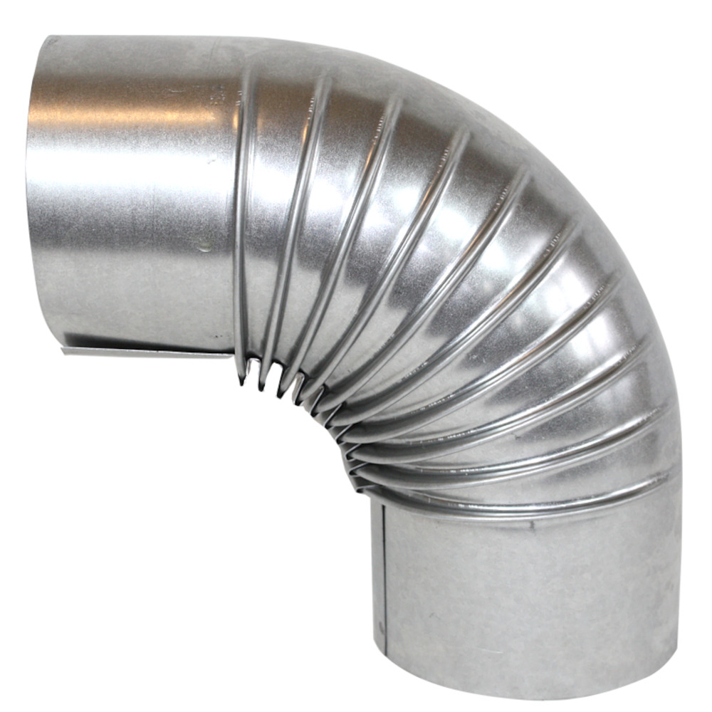 Ofenrohr Bogenknie 90&deg; &Oslash;120mm Stahlblech feueraluminiert