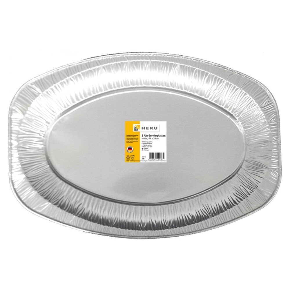 Servierplatten 3 St&uuml;ck aus Aluminium  44 x 29 cm