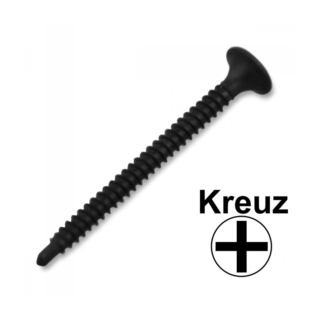 Schnellbauschraube 3,5 x 35 mm Bohrspitze phosphatiert Trompetenkopf Gipsplattenschraube