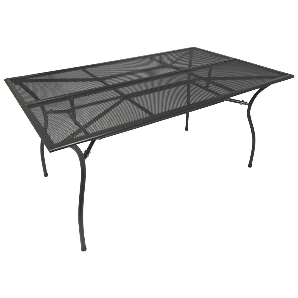 Gartentisch rechteckig, 150 x 90 x 73 cm, dunkelgrau, Streckmetall