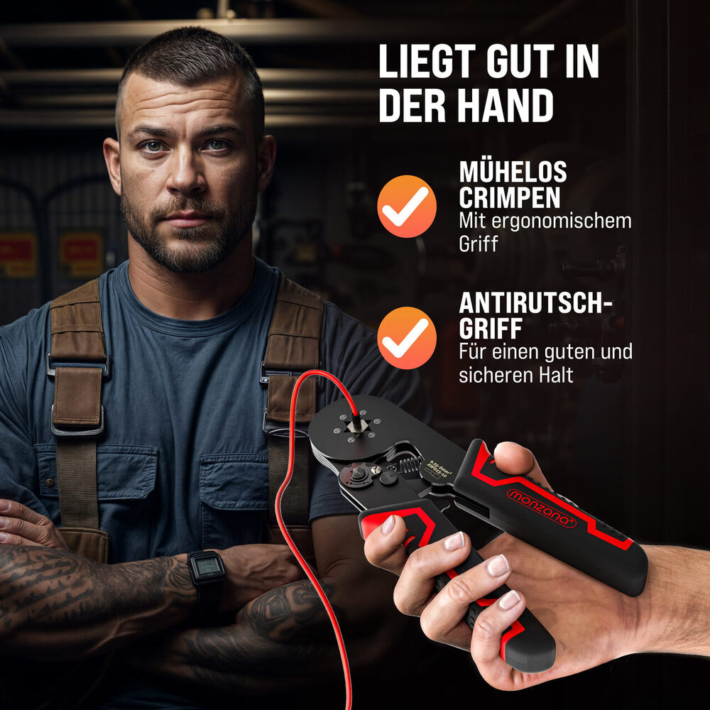monzana&reg; Crimpzange Set sechskant mit Aderendh&uuml;lsen image number 4