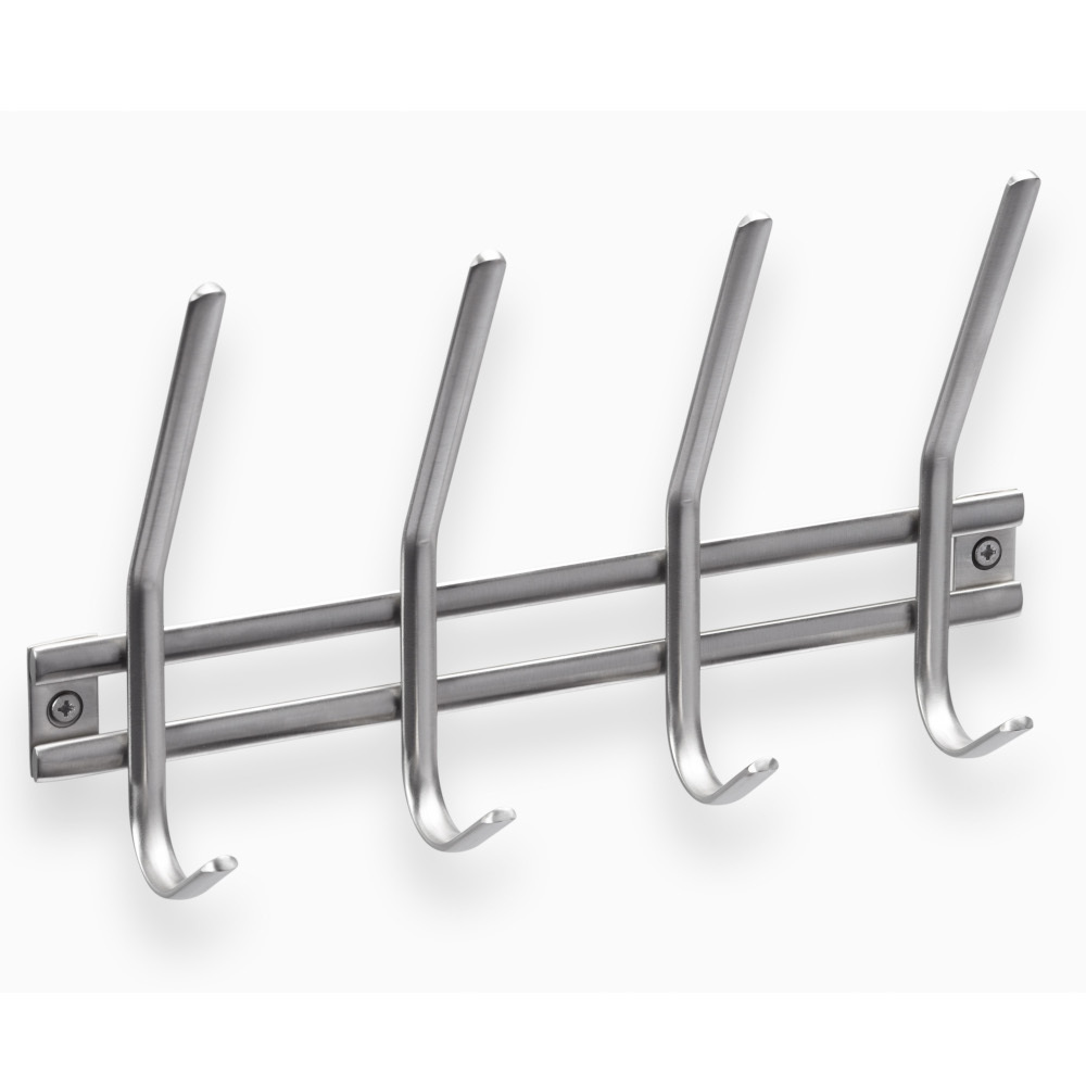 Garderobenleiste aus Edelstahl mit 4 Haken