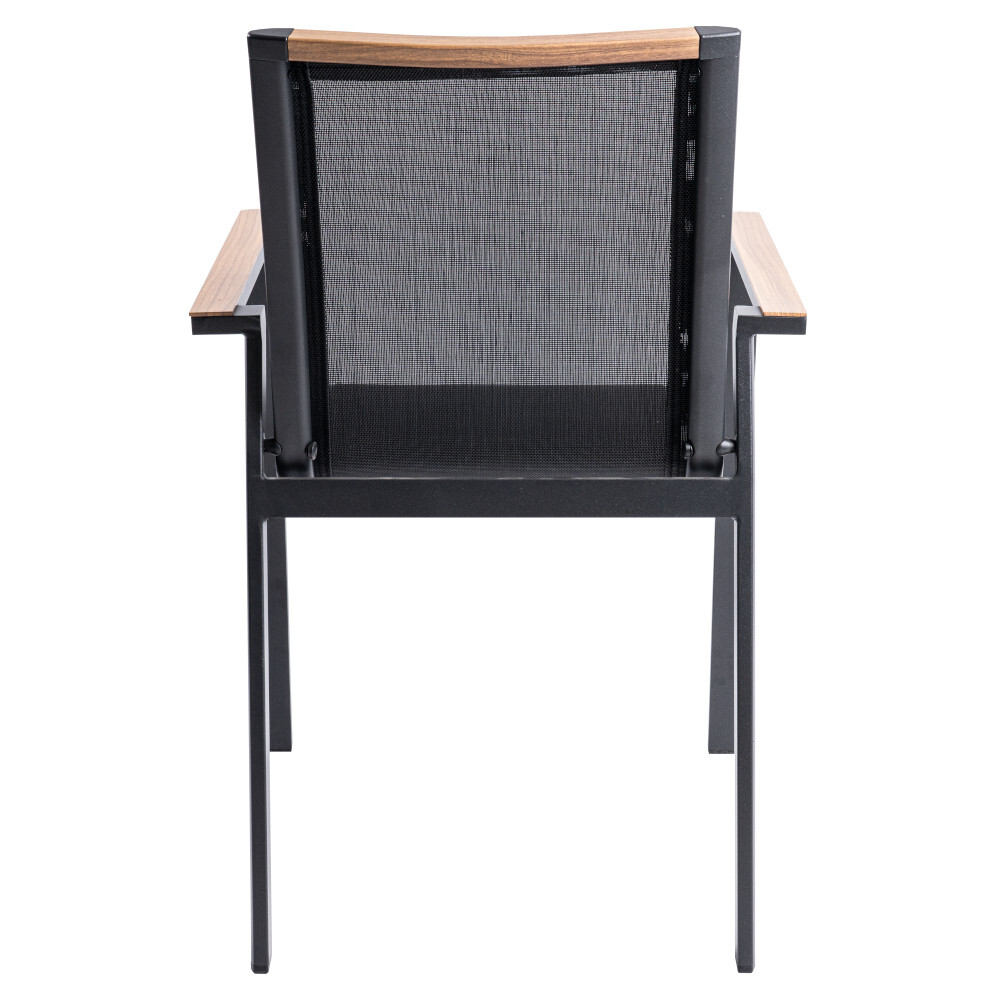 Stapelstuhl mit Aluminiumgestell mit Holzoptiklehne image number 2