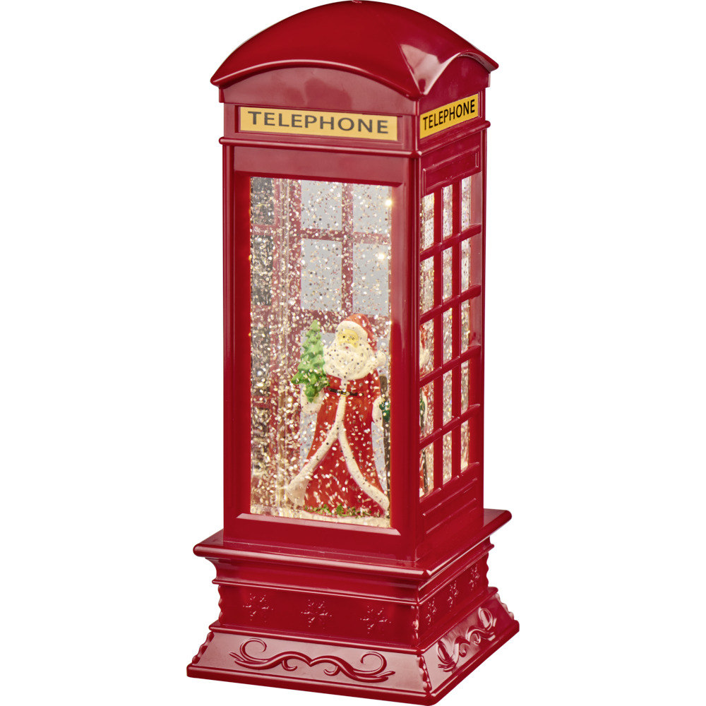 LED Deko-Telefonzelle Glitterwirbel 11 x 11 x 27 cm