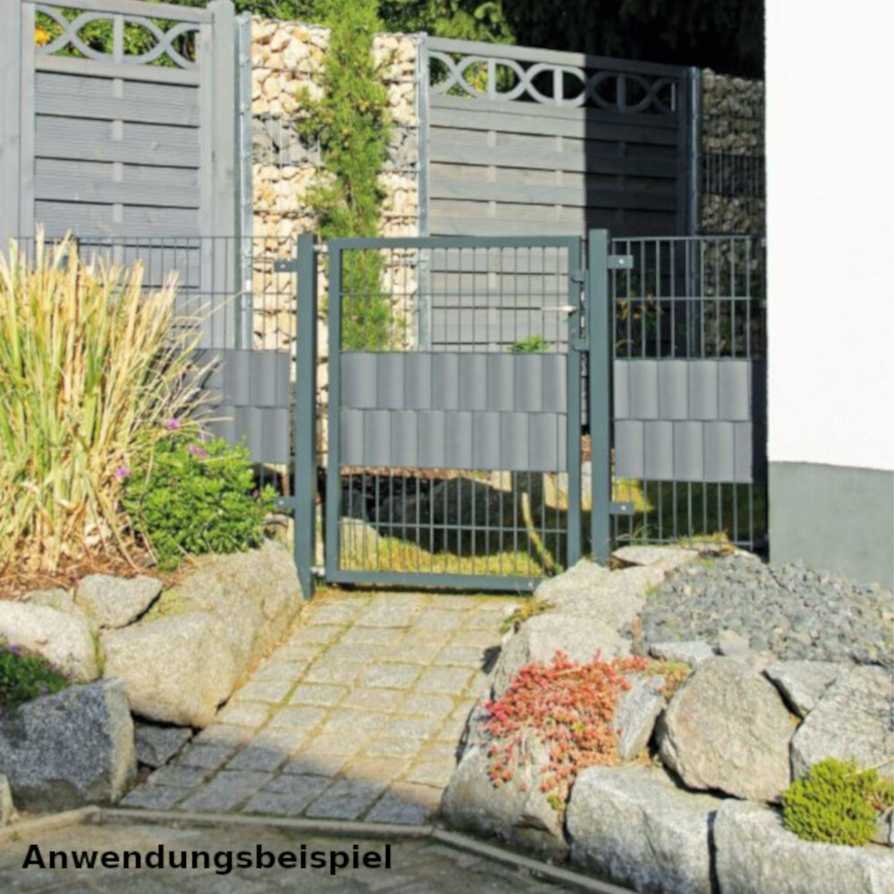 Zaun-Sichtschutz 35 m x 19 cm anthrazit 100 % blickdicht und formstabil image number 2
