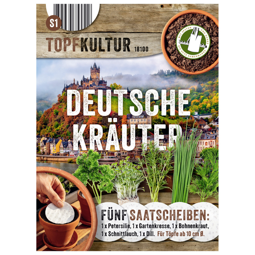 Saatscheiben Deutsche-Kr&auml;uter-Mix 5 Scheiben