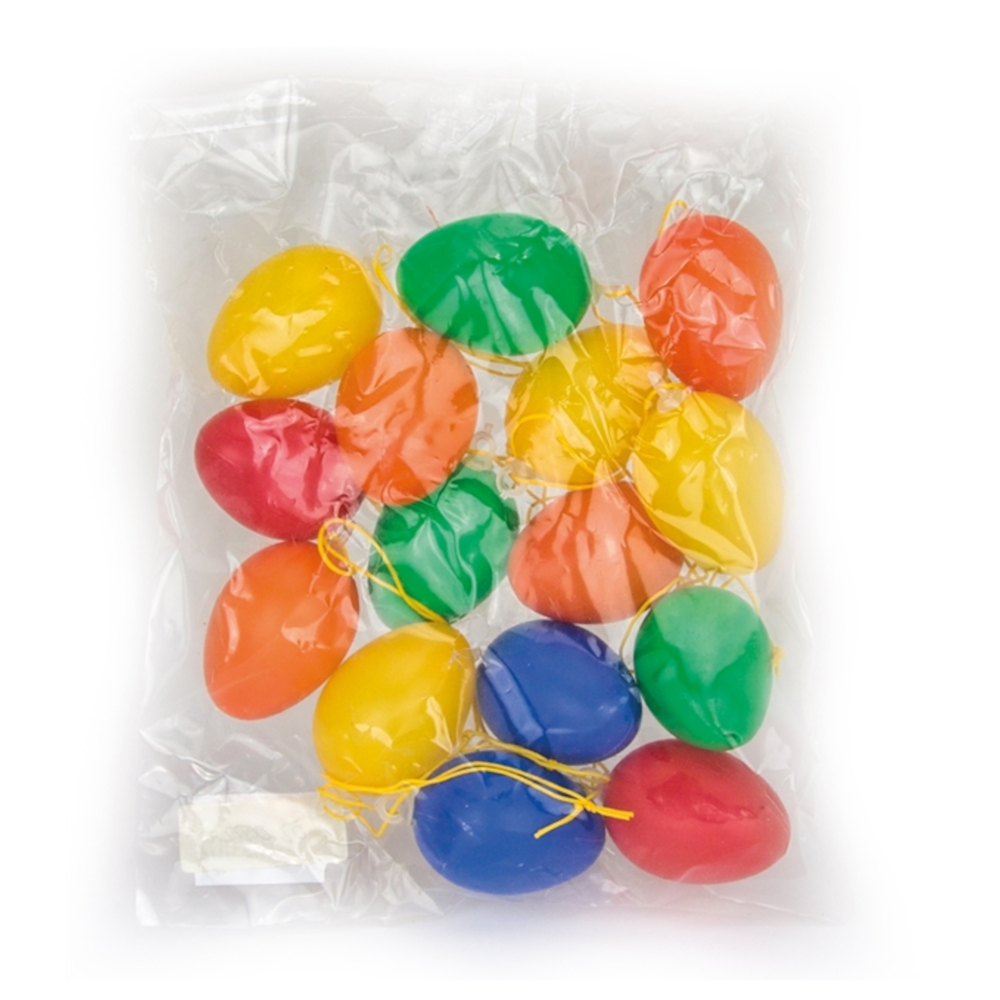 Ostereier Anh&auml;nger Set 15-tlg. Kunststoff bunt 4 cm image number 1