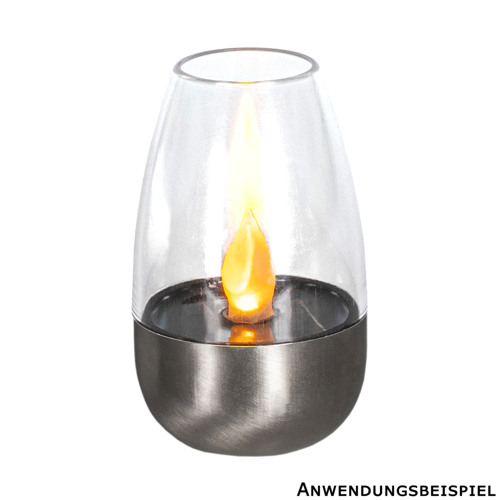 Solar-LED-Windlicht 6 cm aus Edelstahl image number 2