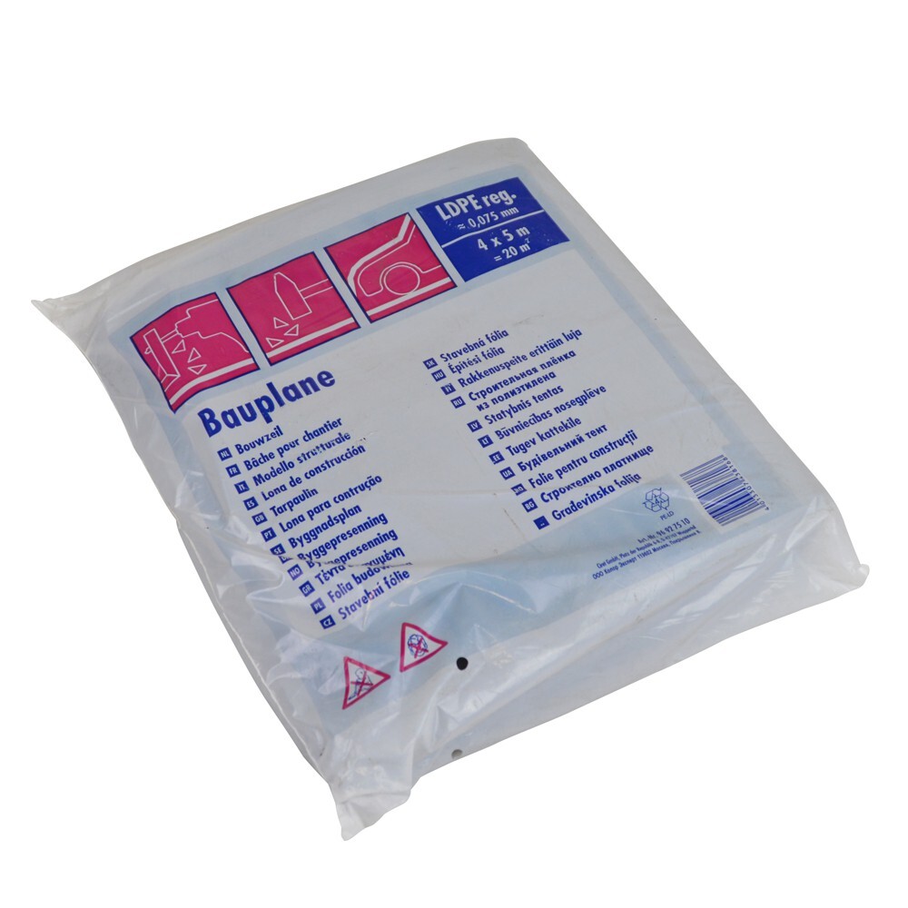 Abdeckplane 4 x 5 m Transparent, Bauplane image number 1