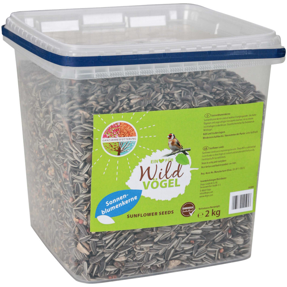 Sonnenblumenkerne 2 kg im Eimer mit hohem &Ouml;lgehalt f&uuml;r mehr Energie