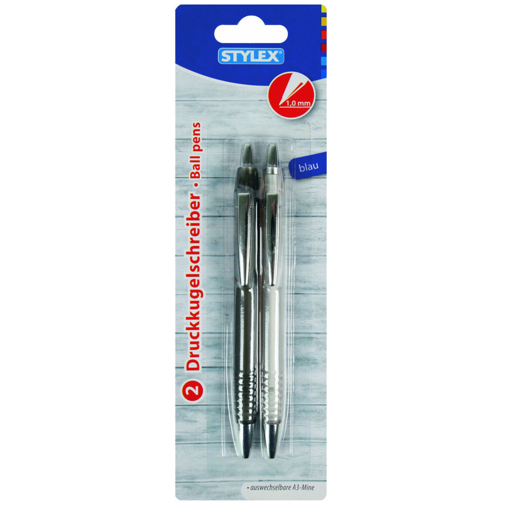 Kugelschreiber 2 St&uuml;ck blauschreibend, farblich sortiert