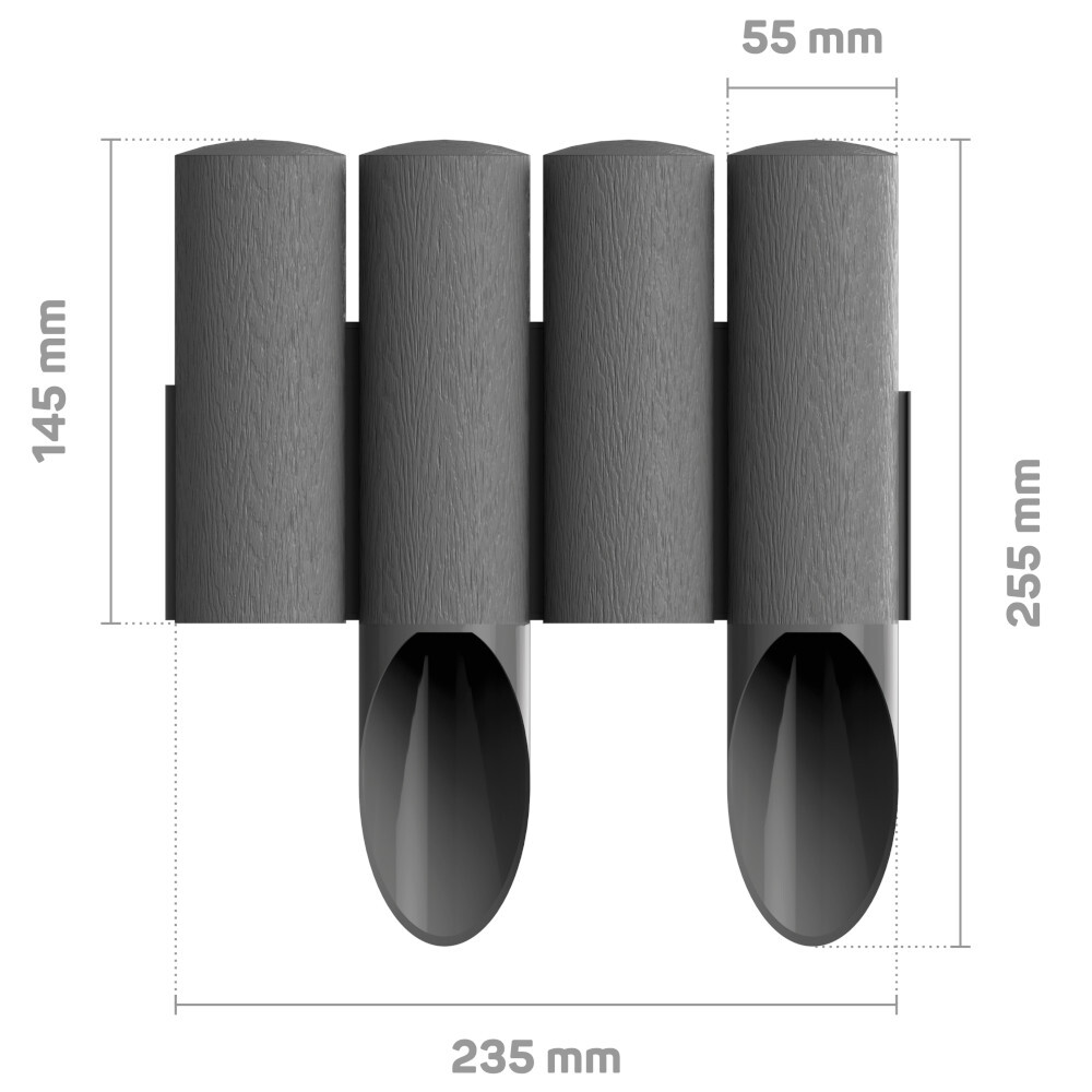 Rasenkante Palisade 10 St&uuml;ck 2,3 m aus Kunststoff image number 2
