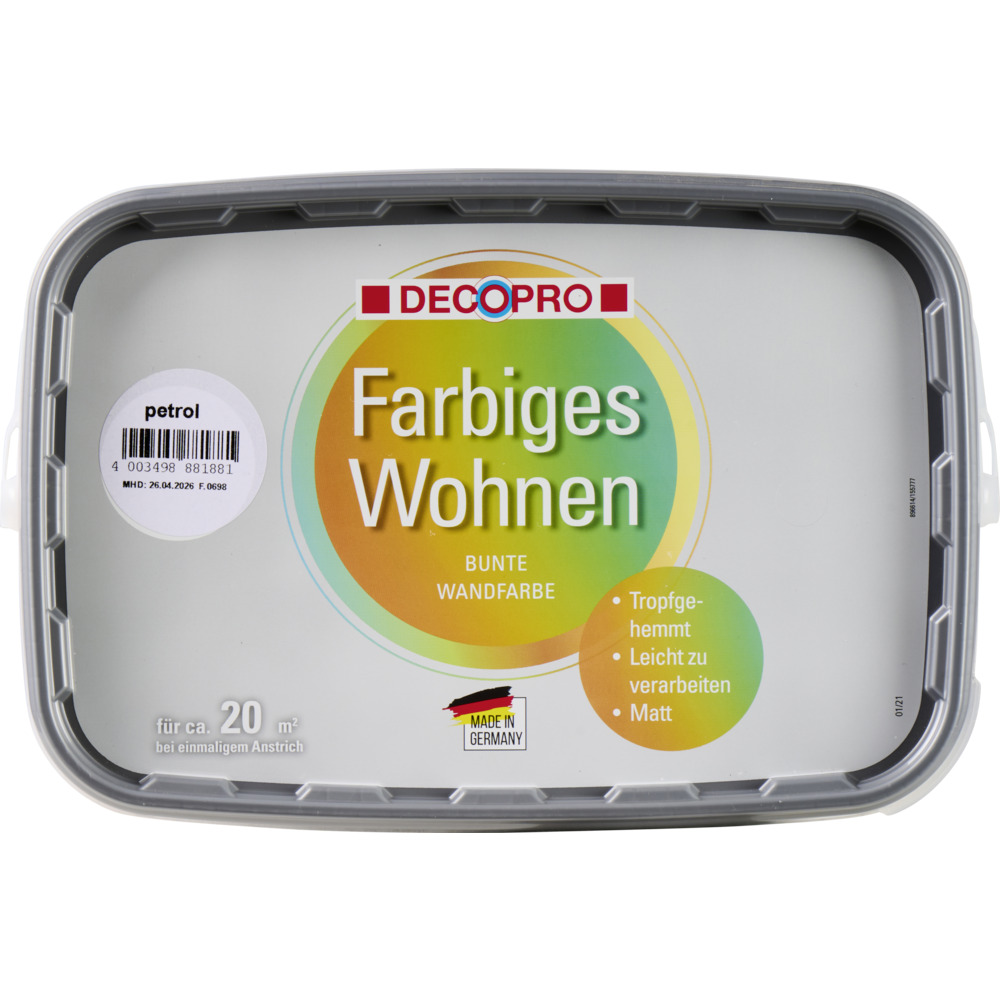 DECOPRO Wandfarbe 2,5 Liter petrol matt image number 4