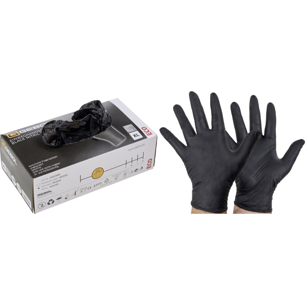 Einweghandschuhe Nitril Gr. 10 / XL, 100 St&uuml;ck schwarz image number 1