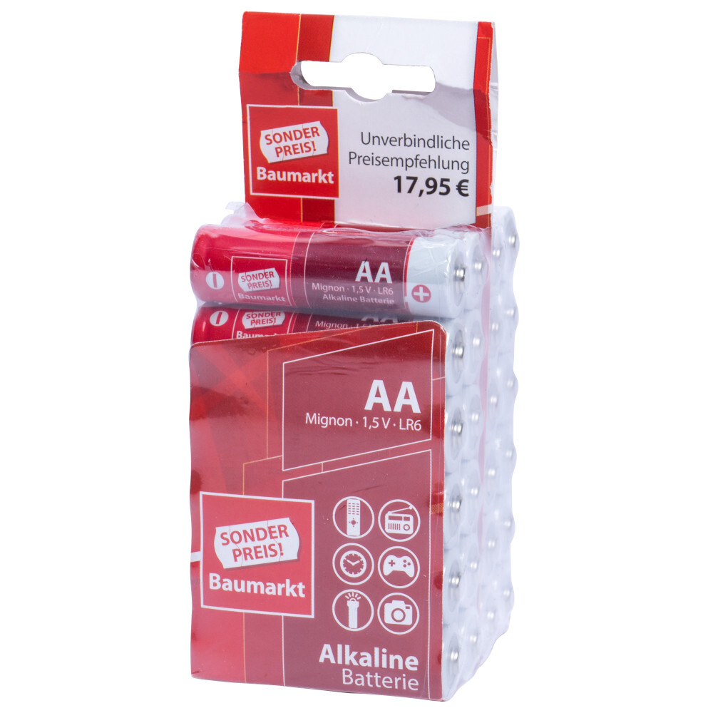 Alkaline Batterien LR06 AA Mignon 24er Pack Sonderpreis Baumarkt