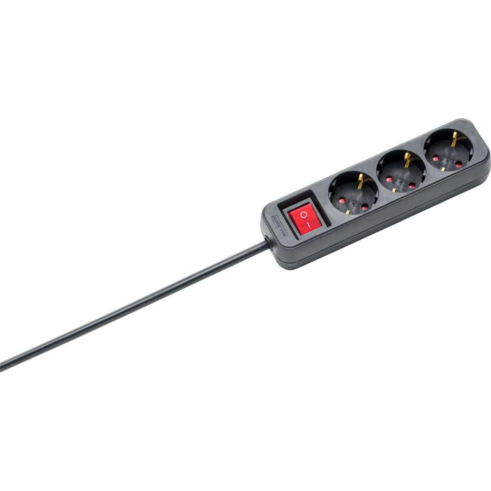 Steckdosenleiste 3-fach 1,4 m in schwarz
