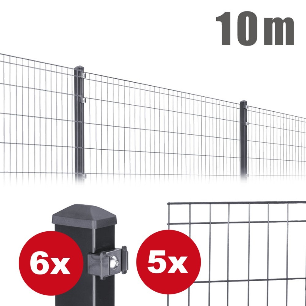 Zaunpaket Michl ca. 0,8 m x ca. 10 m anthrazit verzinkt pulverbeschichtet
