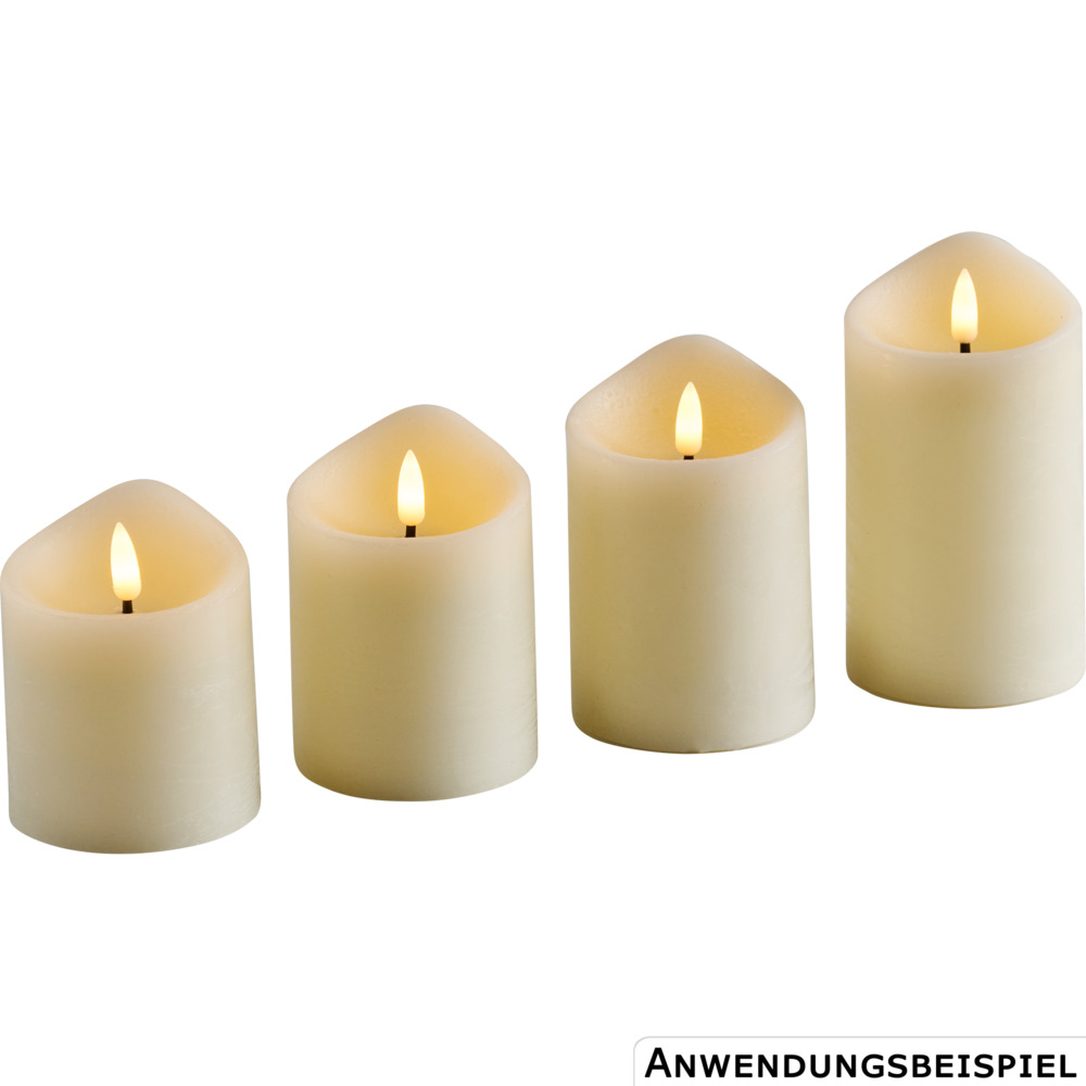 LED-Kerzen-Set 4er Set cremewei&szlig; Flackereffekt image number 3