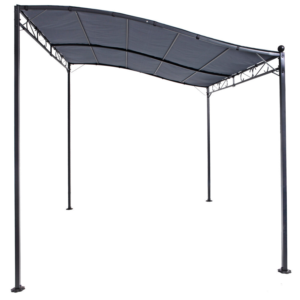 Anbaupavillon mit Stahlgestell und Dachbespannung grau image number 1