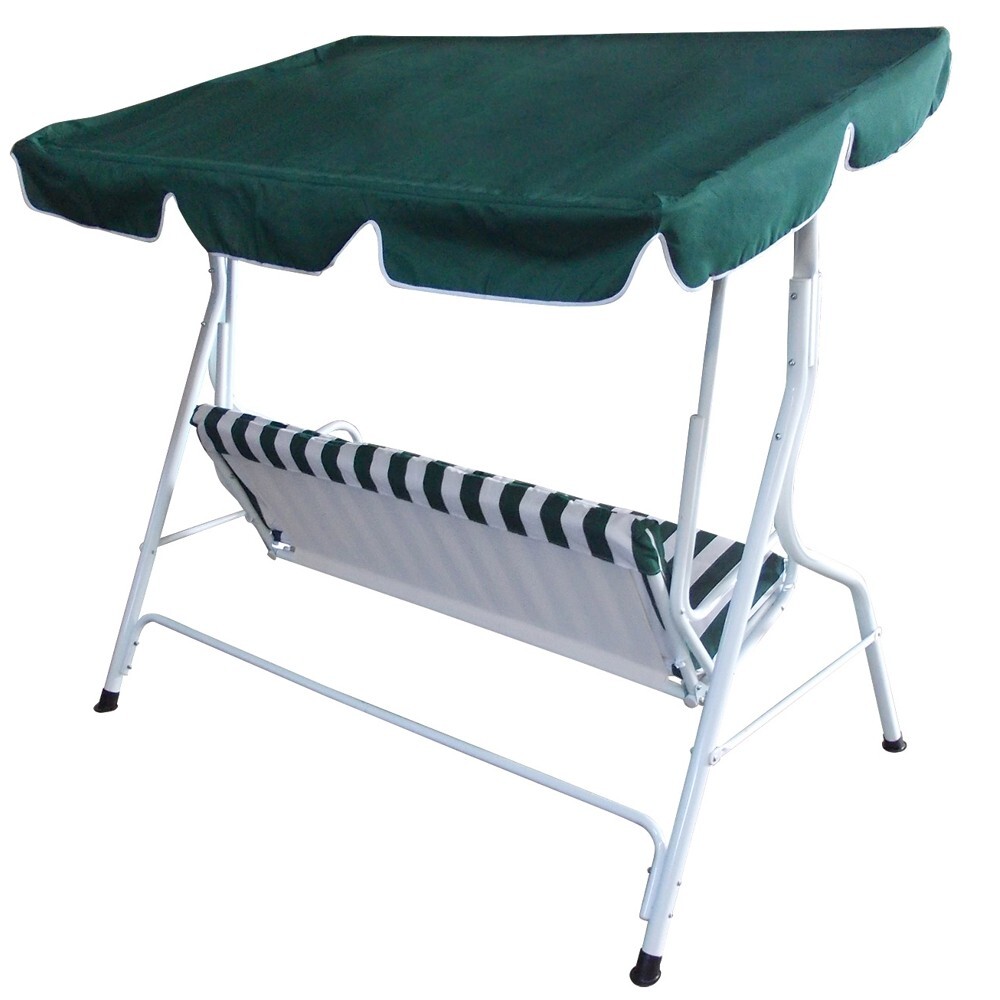 Hollywoodschaukel 3-Sitzer Florida 170 x 110 x 153 cm wei&szlig;/gr&uuml;n image number 1