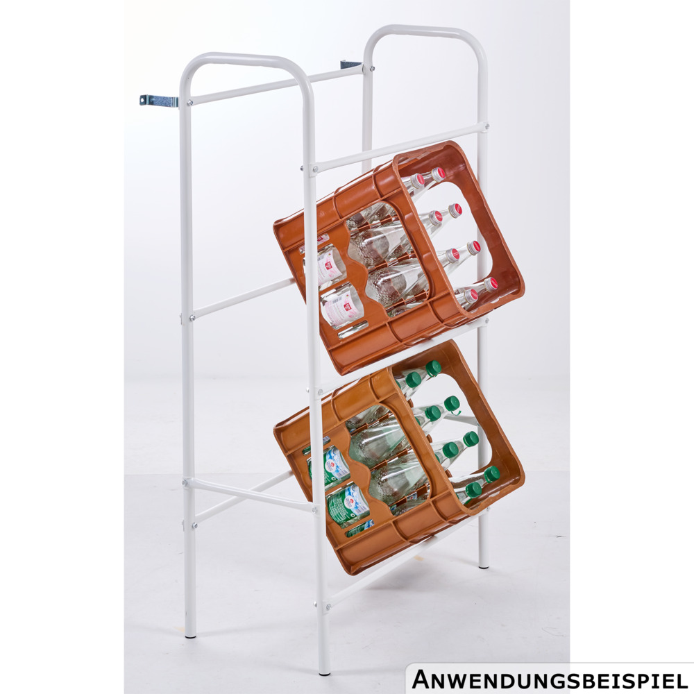 Flaschenkastenst&auml;nder wei&szlig; aus Stahl f&uuml;r 6 K&auml;sten image number 4