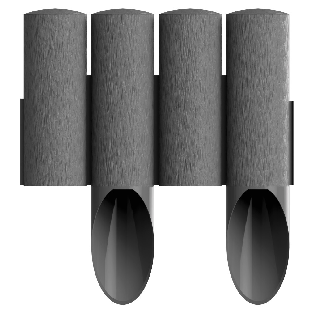 Rasenkante Palisade 10 St&uuml;ck 2,3 m aus Kunststoff