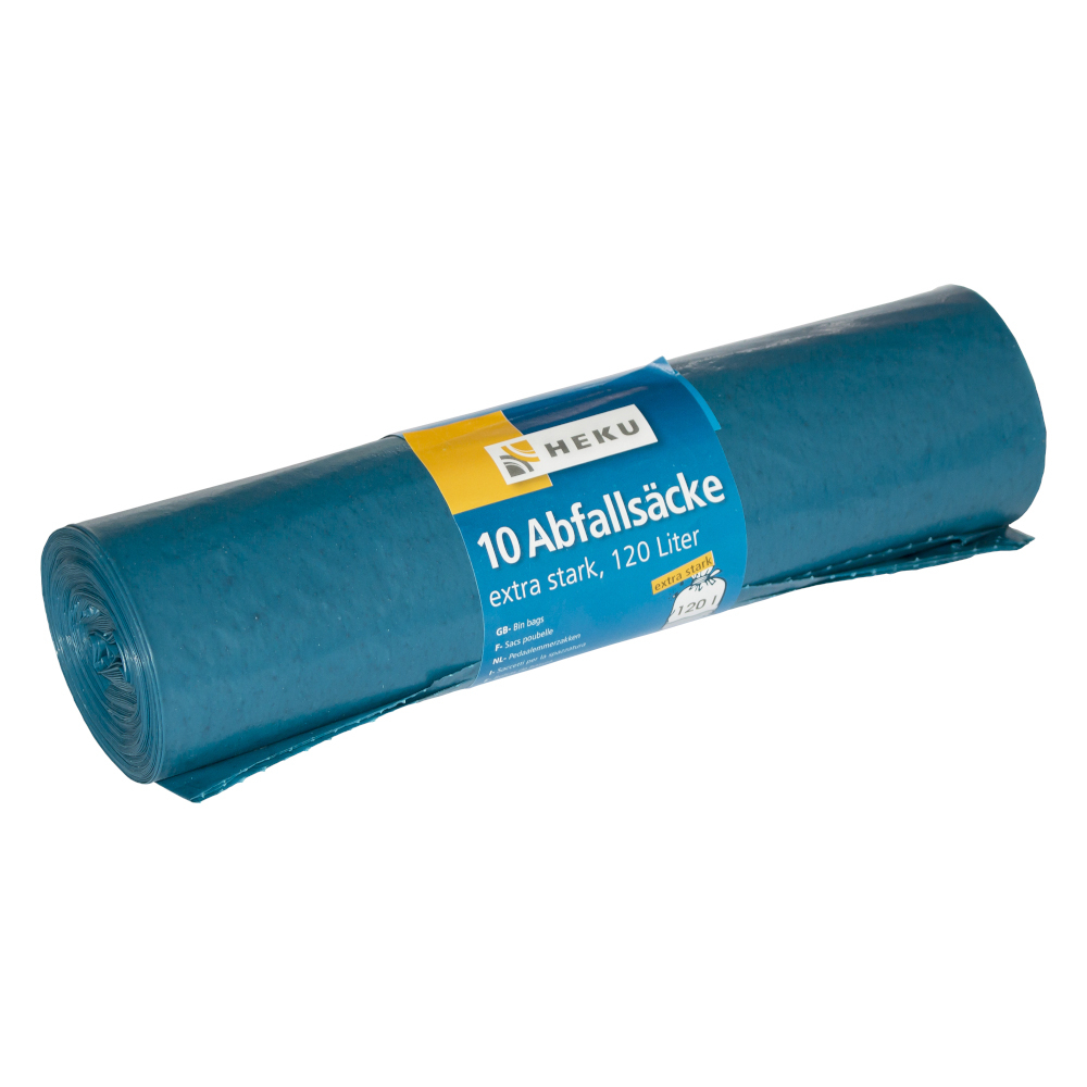 Abfalls&auml;cke 120 Liter extra stark 36&micro; 10 St&uuml;ck in blau