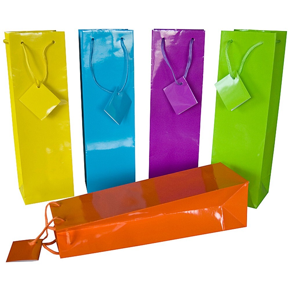 Flaschentasche uni mit Kordel 33 x 10 x 9 cm