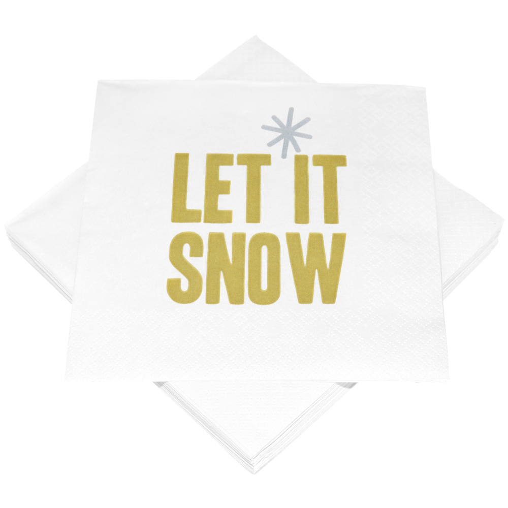 Servietten mit Motiv Let it snow-Schriftzug 20 St&uuml;ck