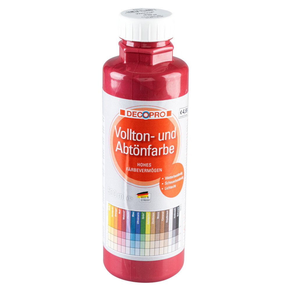 DECOPRO Vollton und Abt&ouml;nfarbe 500 ml weinrot innen und au&szlig;en