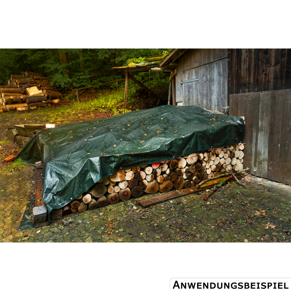 Abdeckplane 1,5 x 5 m 90 g/m&sup2; aus B&auml;ndchengewebe in gr&uuml;n image number 4