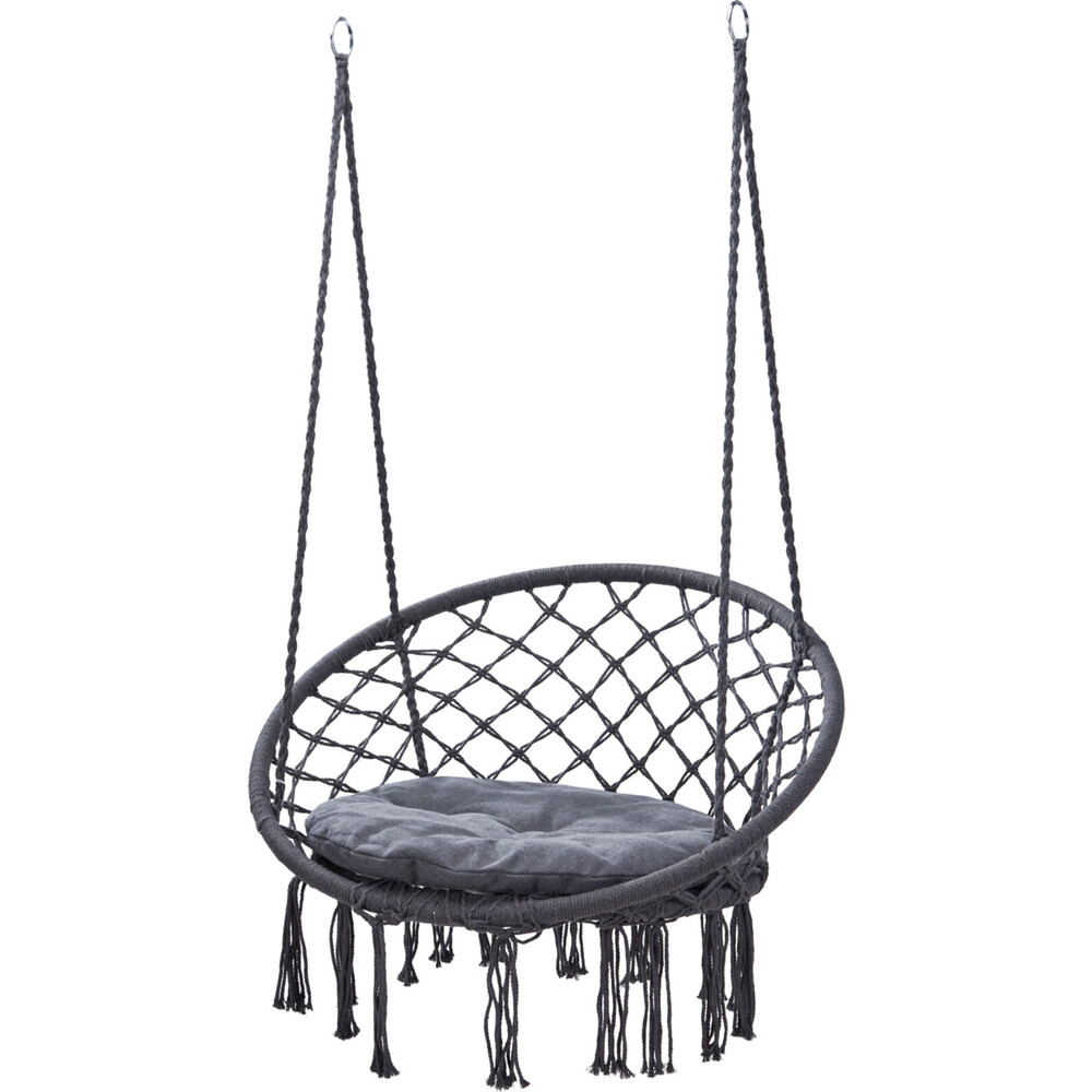 Schaukel-H&auml;ngesessel mit Sitzkissen und Befestigungsmaterial image number 1