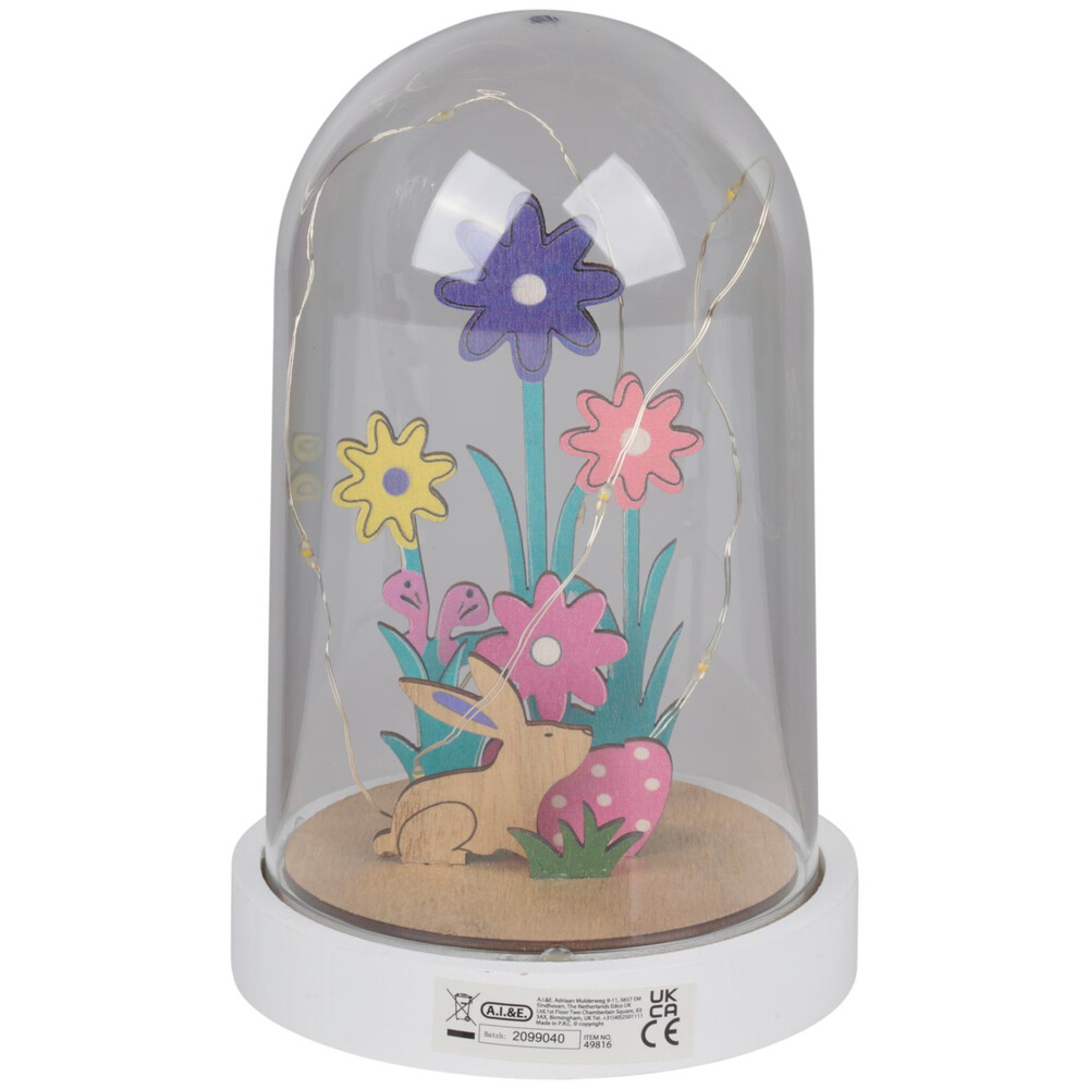 LED-Glaskuppel mit Ostermotiv &Oslash; 11,5 x 18 cm