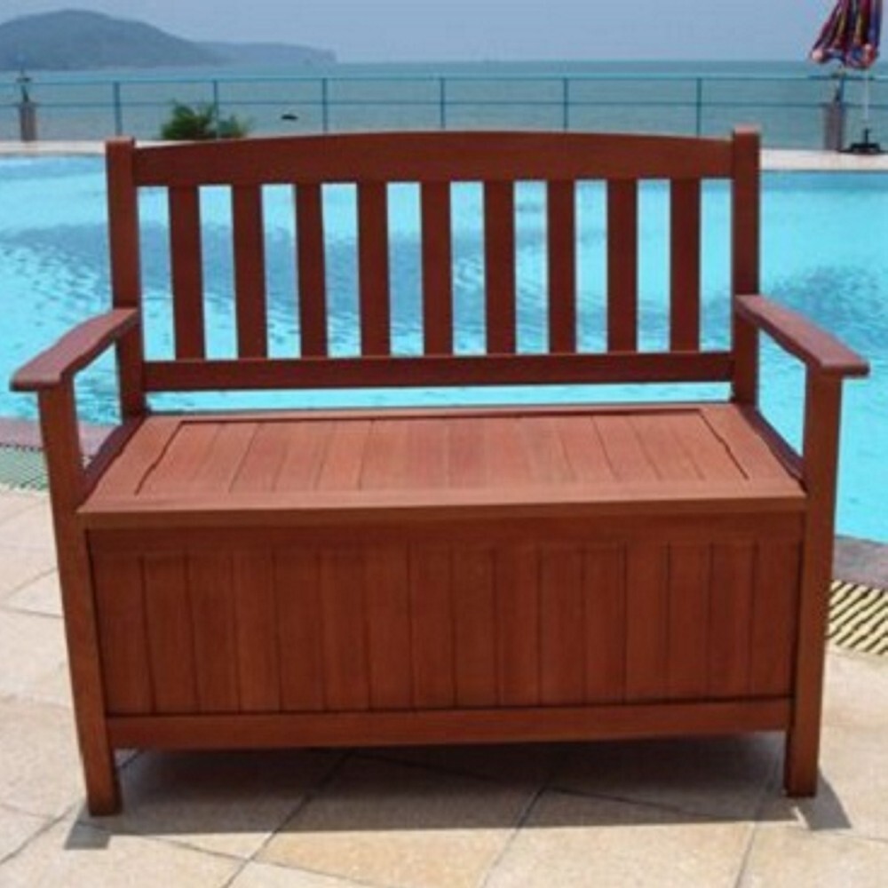 Truhenbank 2-Sitzer, 120 Liter, Holz Eukalyptus image number 1