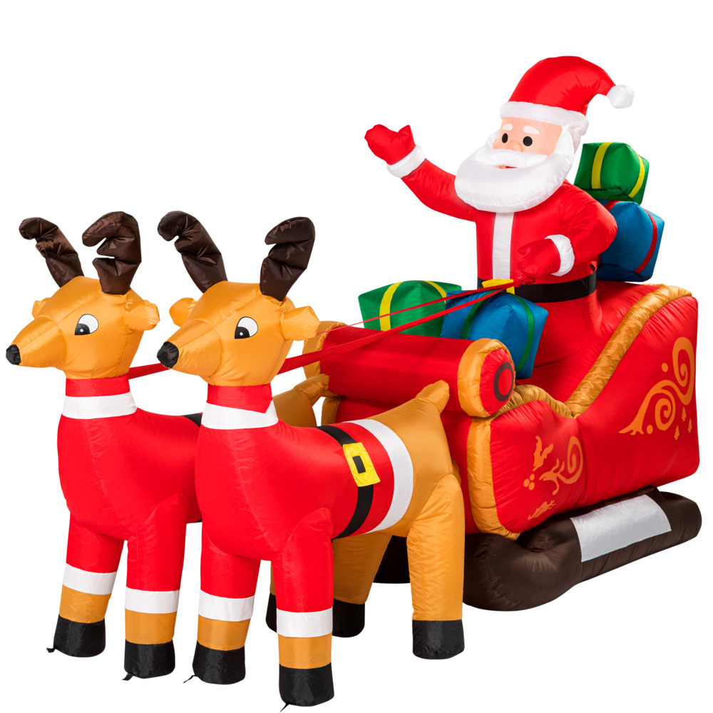 Aufblasbarer LED-Weihnachtsmann mit Schlitten