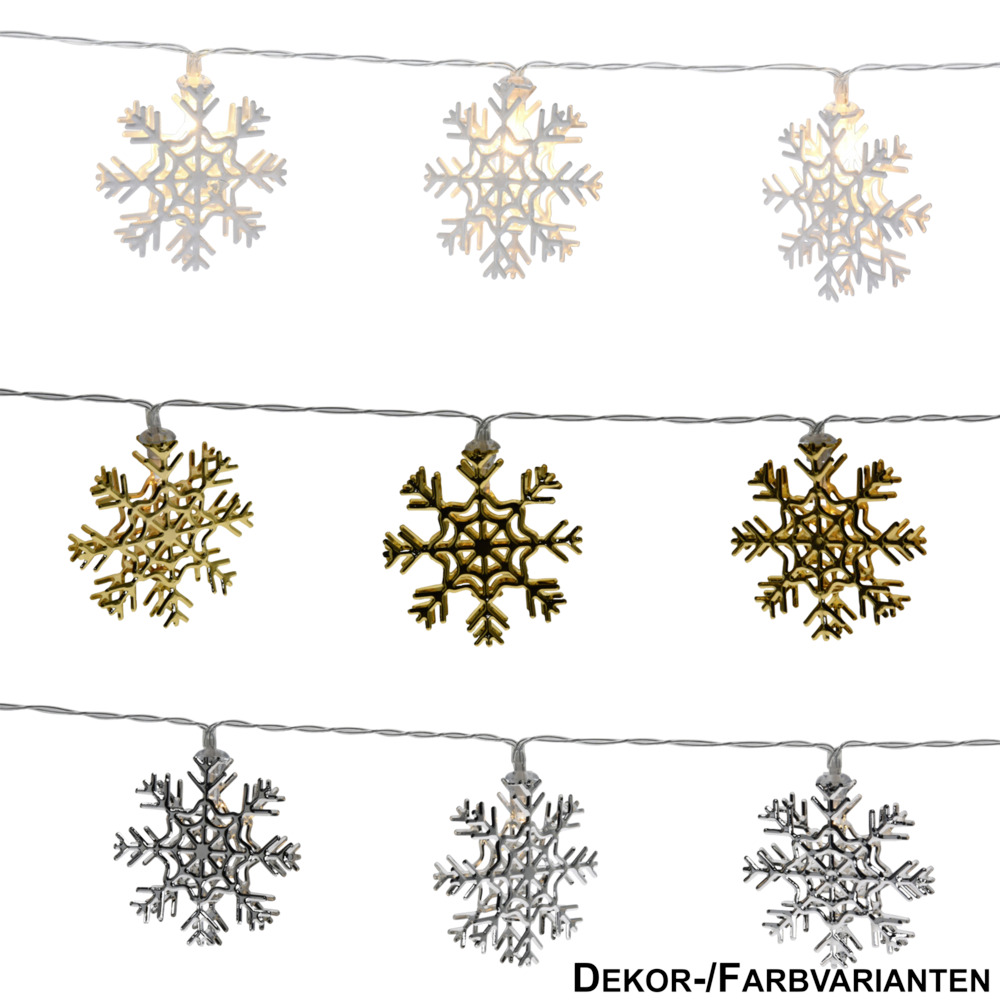 LED-Lichterkette Schneeflocke 10 LEDs, Farbauswahl