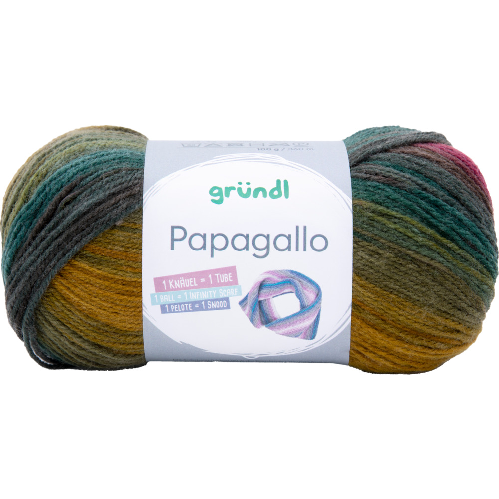 Papagallo Garn 100 g kupfer-rot-gr&uuml;n
