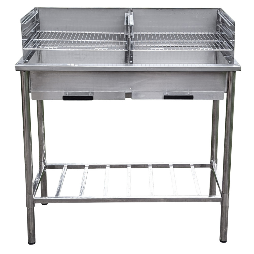 Campingk&uuml;che Doppel-Grilltisch Country Life Edelstahl