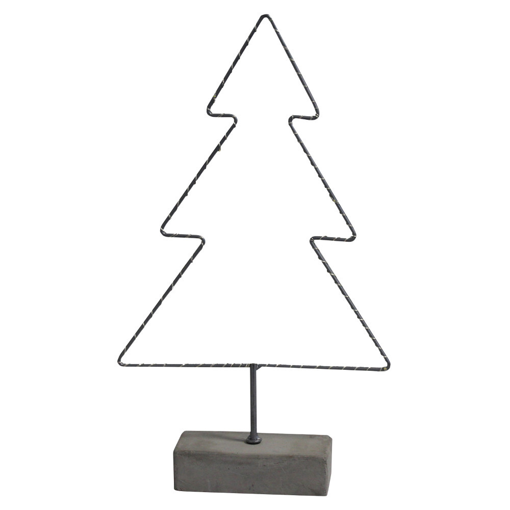Standdeko Metallfigur-Tannenbaum 40 cm mit 15 LEDs