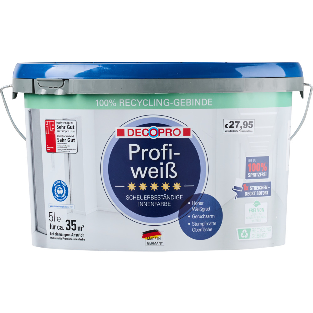 DECOPRO Profiwei&szlig; 5 Liter matt hochdeckend image number 1