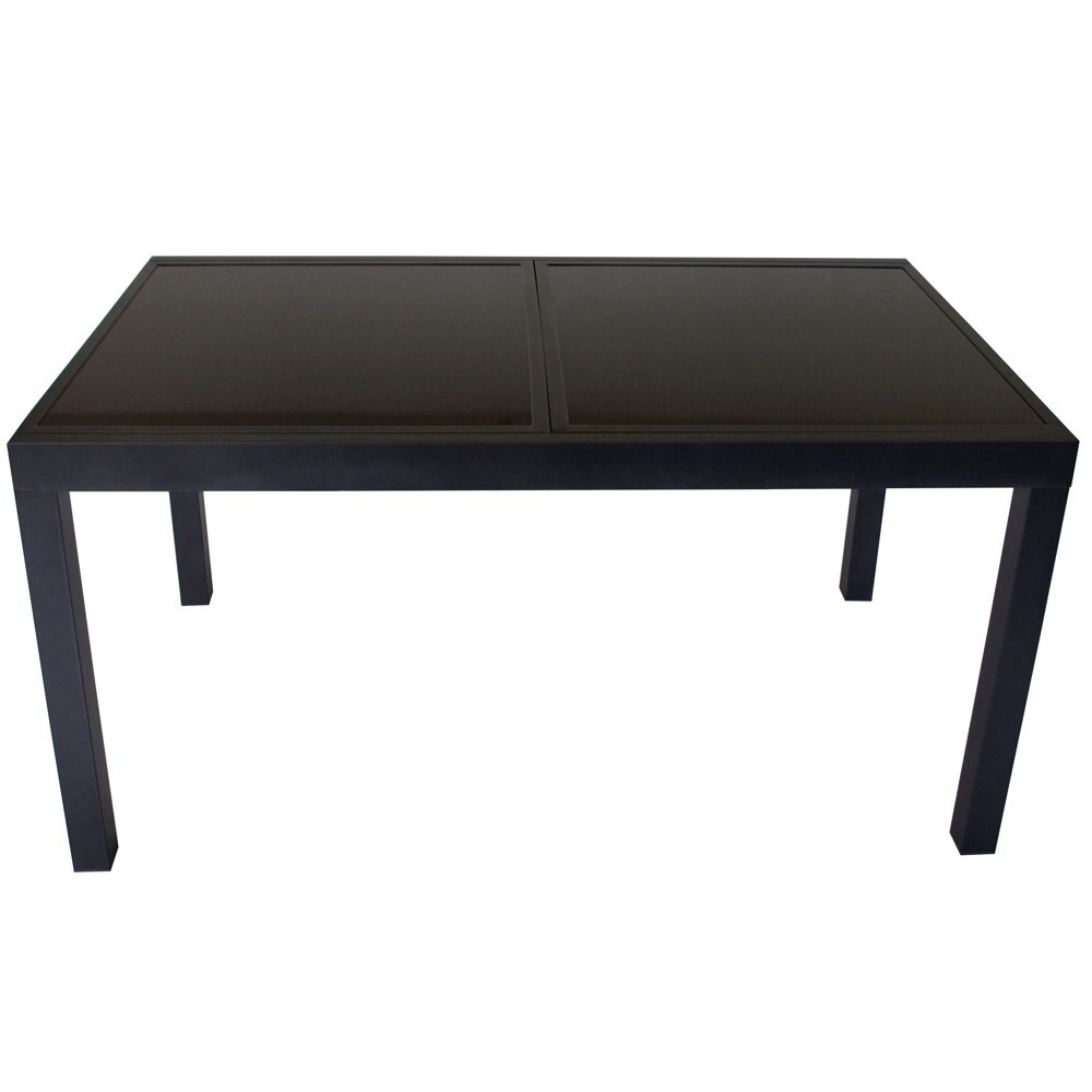 Gartentisch Torino 180/240x100x75cm ausziehbar Alu Glas Schwarz pulverbeschichtet image number 1