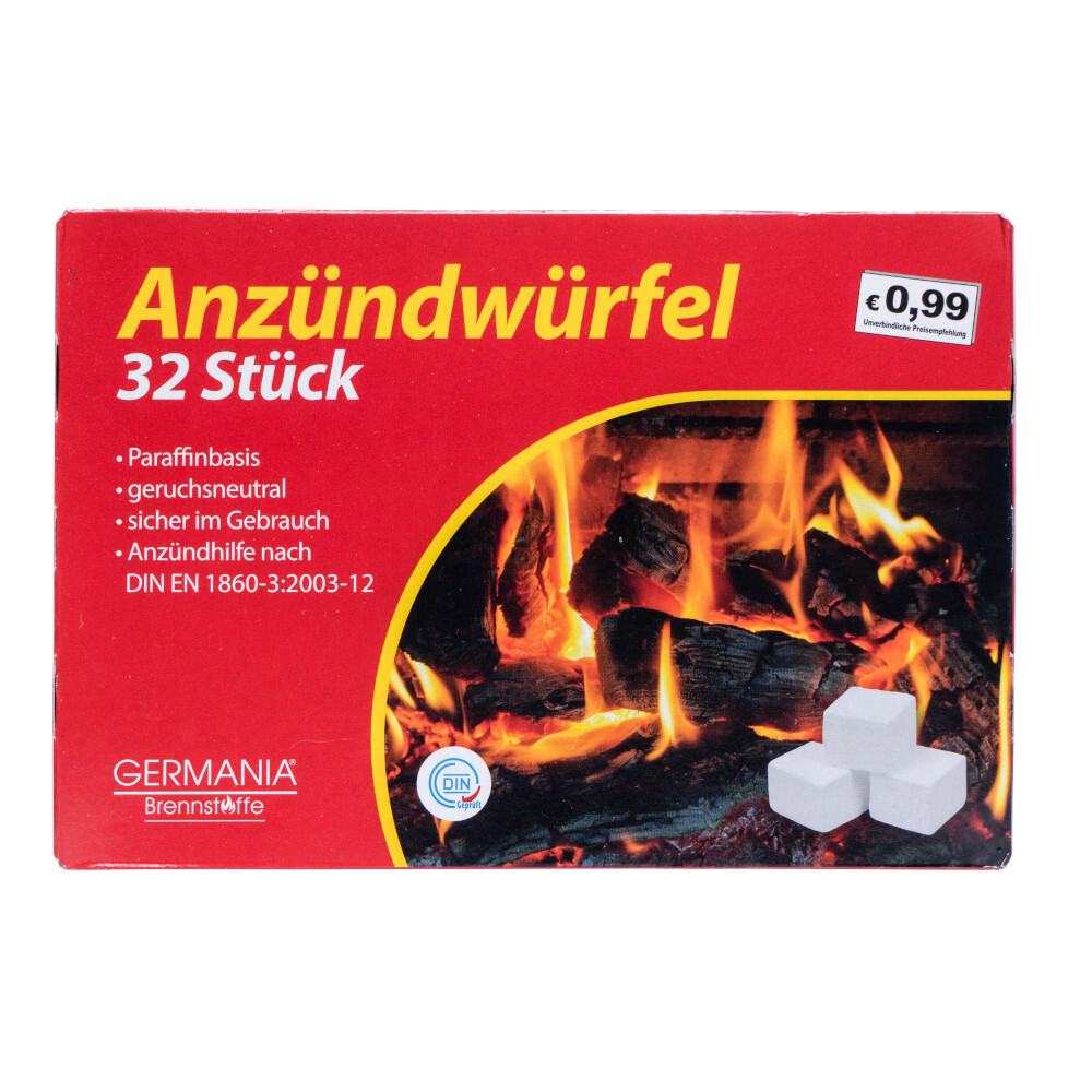 GERMANIA&reg; Grillanz&uuml;nder 32 St&uuml;ck in W&uuml;rfelform