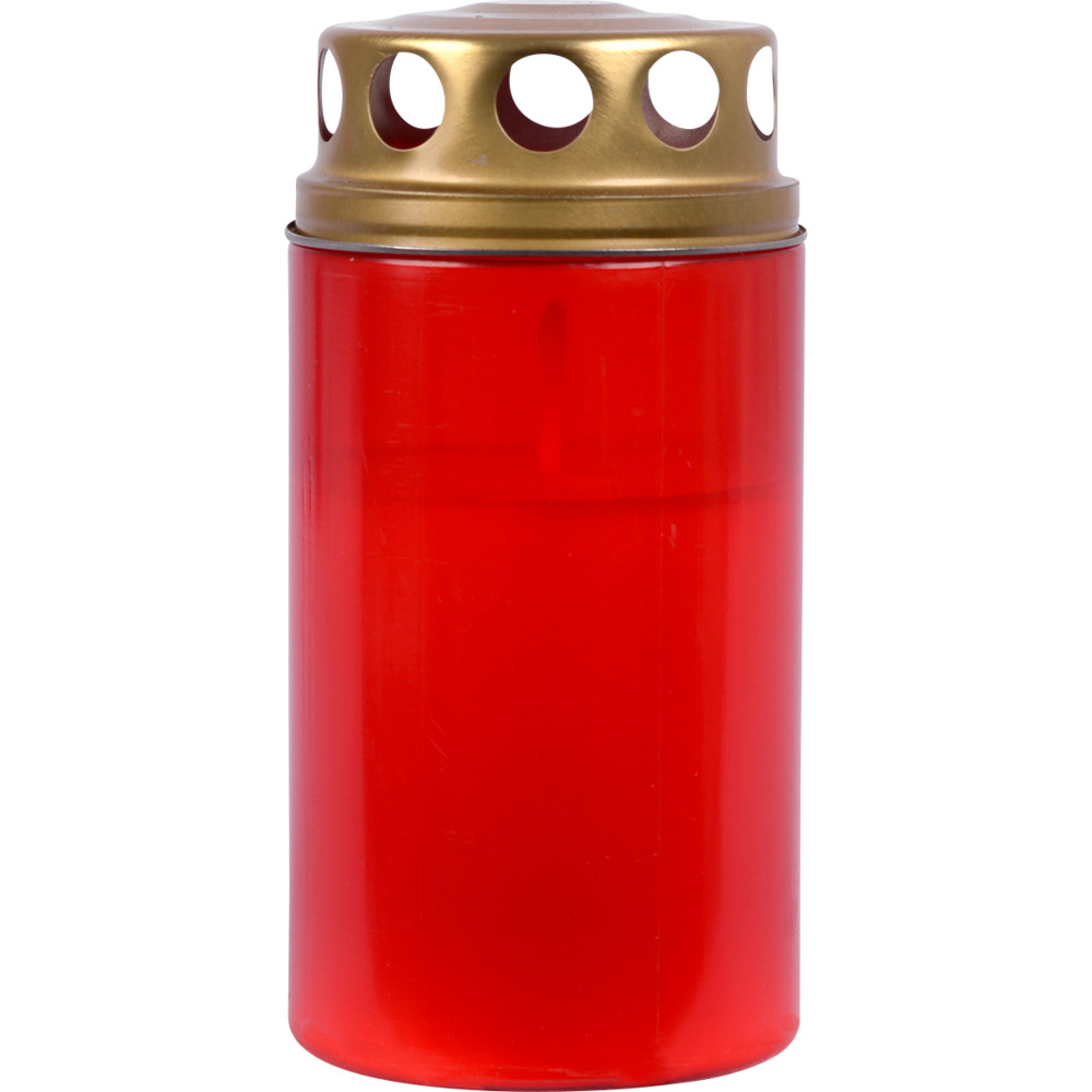 Grabkerze mit Deckel rot