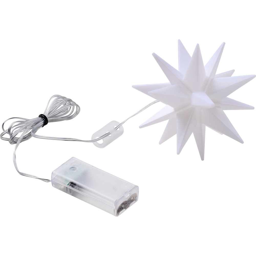LED-3D-Stern &Oslash; 11,5 cm batteriebetrieben Kunststoff wei&szlig;