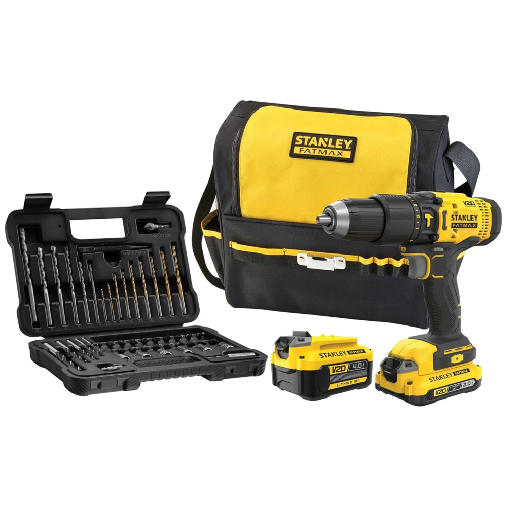 STANLEY FATMAX&reg; Akku Schlagbohrschrauber 18V inkl. 2 Akkus und 50-tlg. Bit- & Bohrerset