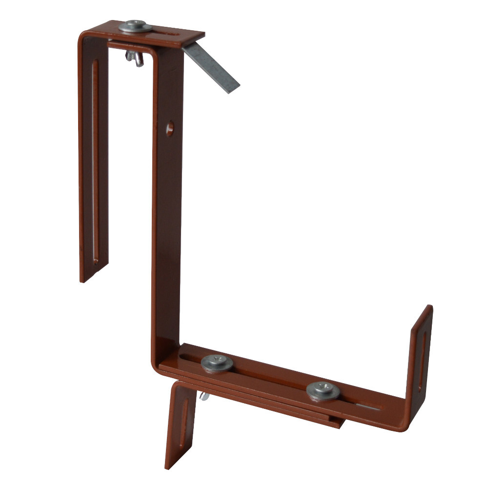 Balkonkastenhalter 26x21x6,4 cm starke Ausf&uuml;hrung 2 St&uuml;ck aus lackiertem Metall in terracotta image number 1