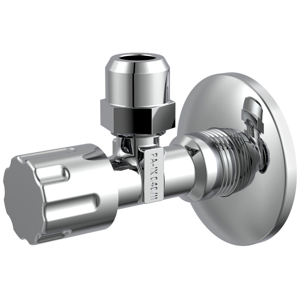 Eckregulierventil mit Schubrosette selbstdichtend 1/2"AG x 10 mm image number 1