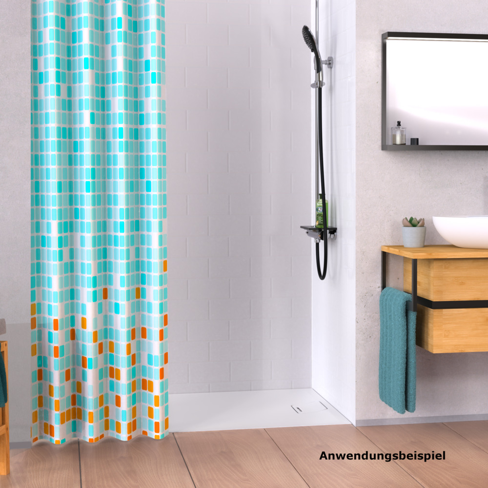 Duschvorhang Mosaik Blau/Orange image number 4