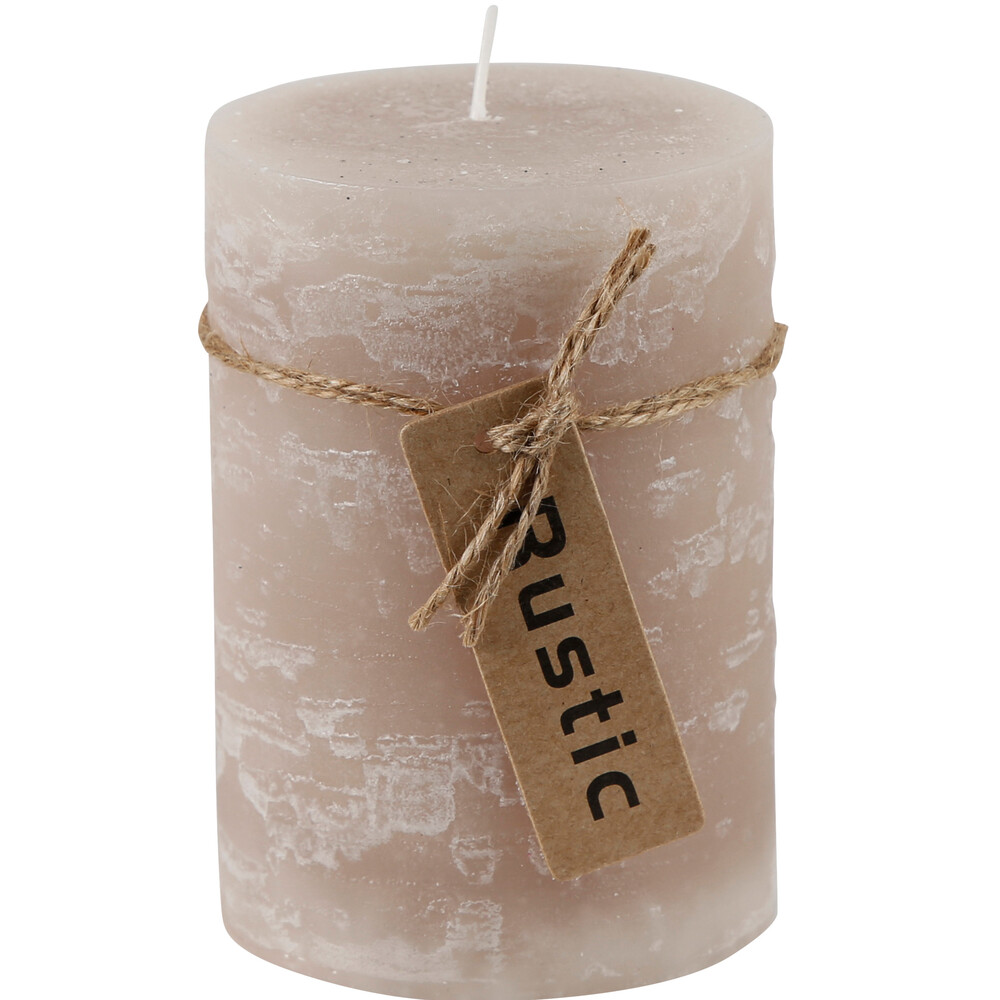 Stumpenkerze Rustic taupe 7 x 10 cm