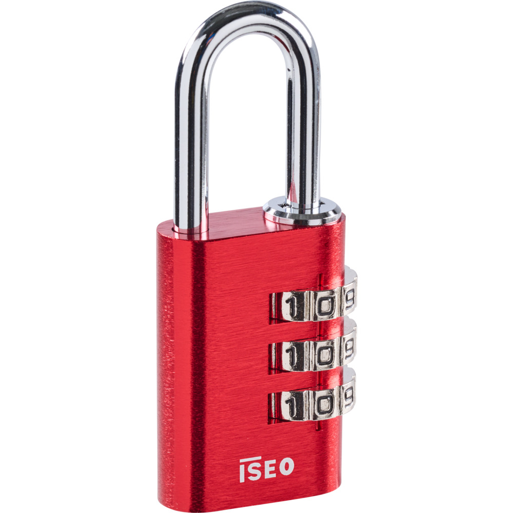 Vorh&auml;ngeschloss mit Zahlenkombination in Rot